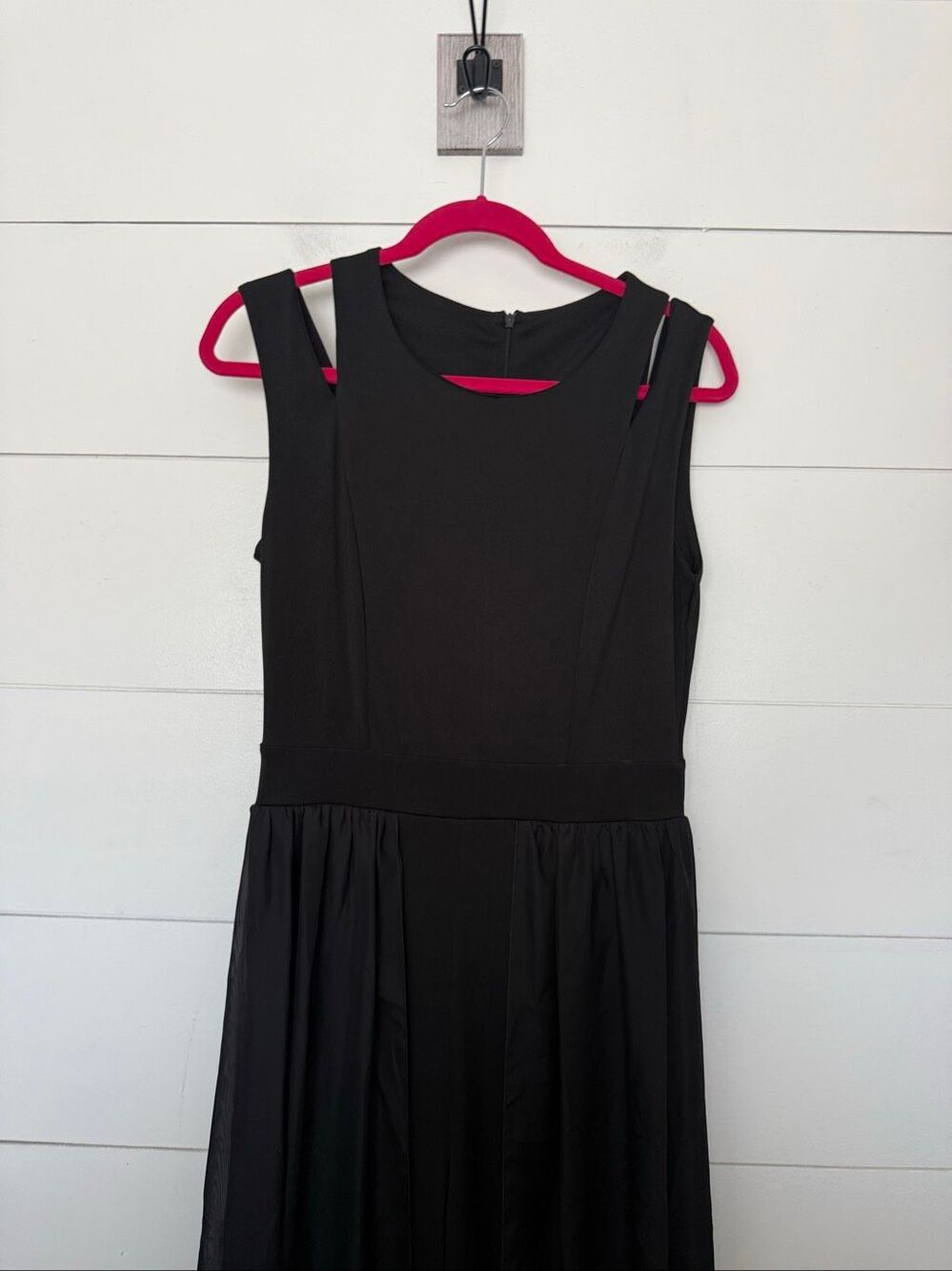 Women’s Small Dressy Black Mesh Wide Leg Jumpsuit Career Corporate